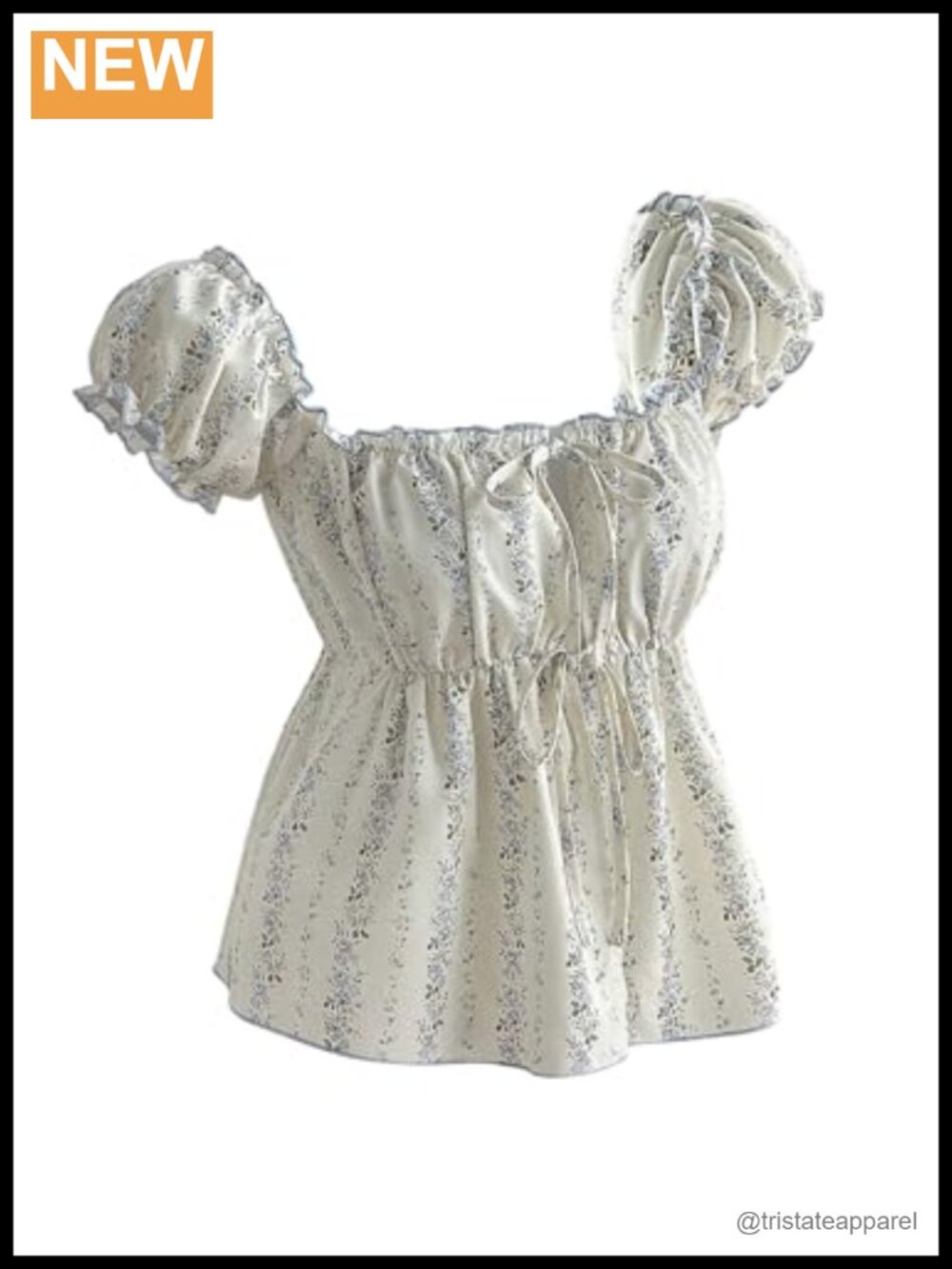 Women's Square Neck Floral Peplum Top Puff Sleeve Tie Front Boho Blouse Summer
